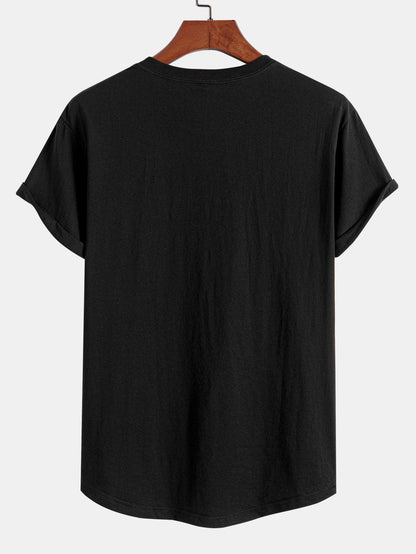 Aquiles® | 3 Pieces Basic Cotton Arc Hem T-Shirts