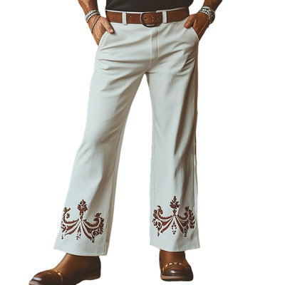 Orlando | Men'S Western Cowboy Style Embroidered Straight Pants