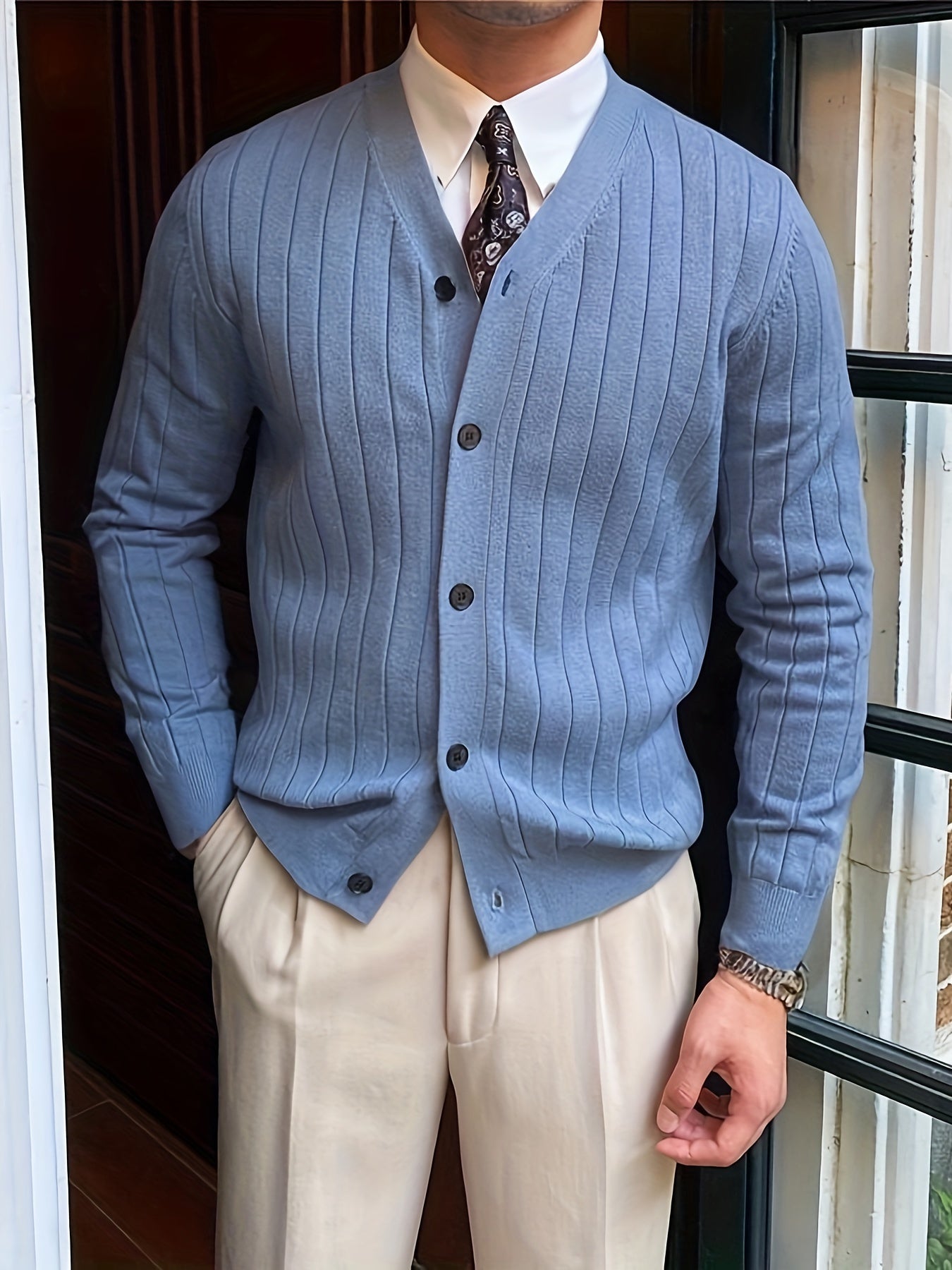 Esiquio® | Men'S Stylish V-Neck Button Vest