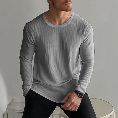 Rodrigo | Men'S Casual Solid Color Breathable Knitted Round Neck Loose Long Sleeve Sweater T-Shirt