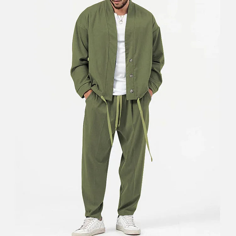 Indigo® | 2 Piece Set Of Button Down Blazer And Drawstring Trousers