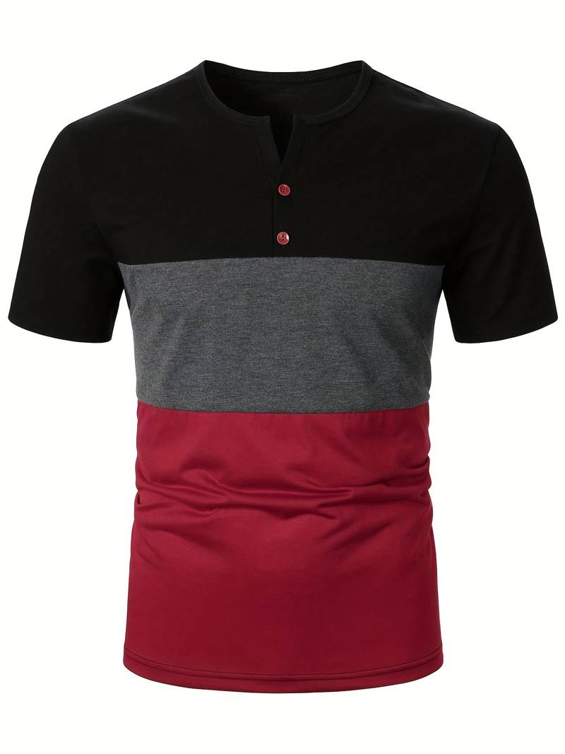 Lucia® | T-Shirt With Different Color Blocks For Men