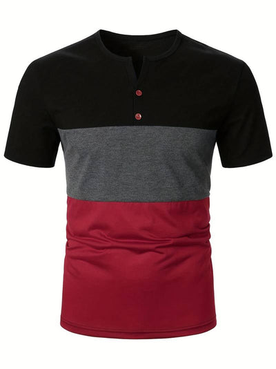 Lucia® | T-Shirt With Different Color Blocks For Men