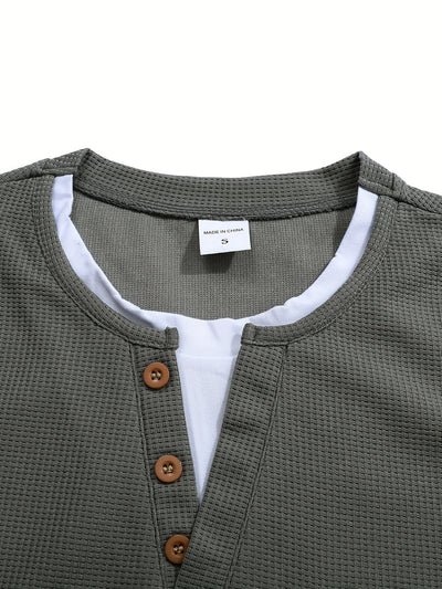 Isiah | Long-sleeved polo shirt with buttons and pocket