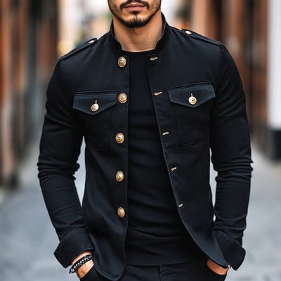 Sterling | Men's Vintage Casual Stand Collar Button Jacket
