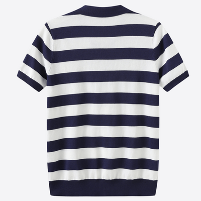 Zachary® | Black And White Striped Polo