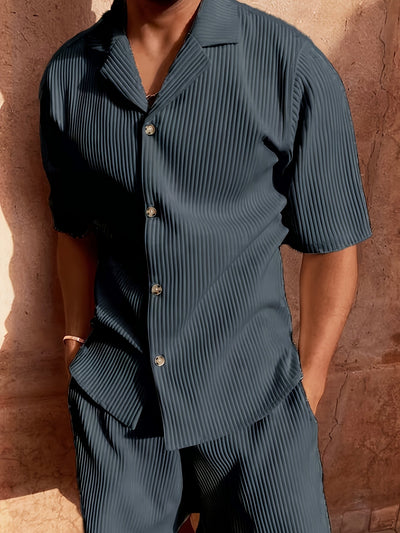 Armando | Striped Short and Shirt Set for Men – Summer Fit