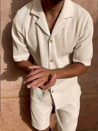 Armando | Striped Short and Shirt Set for Men – Summer Fit