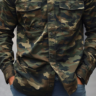 Pablo | Men'S Camouflage Print Multi-Pocket Long Sleeve Shirt