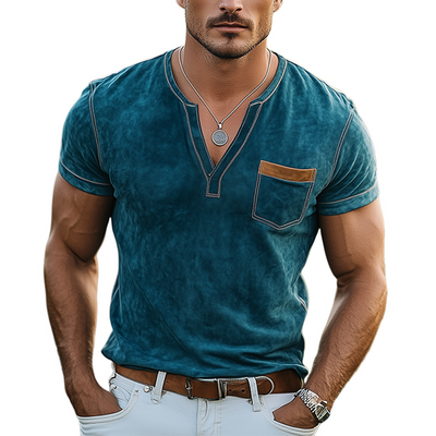 Federico | Men'S Spring And Summer Casual Thin Suede V-Neck Slim Short-Sleeved T-Shirt