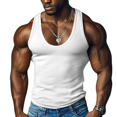 Bruce | Men'S Solid Color Slim Fit Round Neck Sports Tank Top