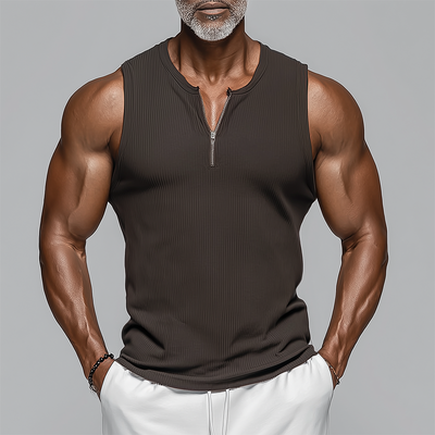 Raul | Men'S Summer Fashion Striped Textured Cotton Blend Sleeveless Tank Top