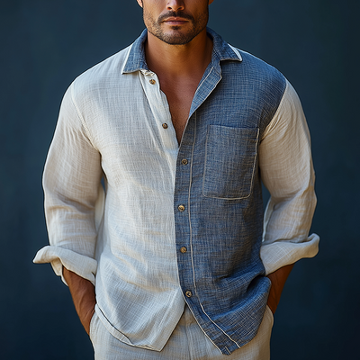 Jamie | Men'S Summer Fashion Cotton And Linen Long Sleeve Shirt