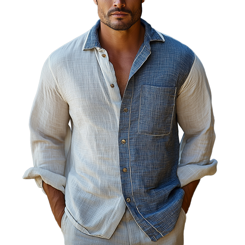 Jamie | Men'S Summer Fashion Cotton And Linen Long Sleeve Shirt