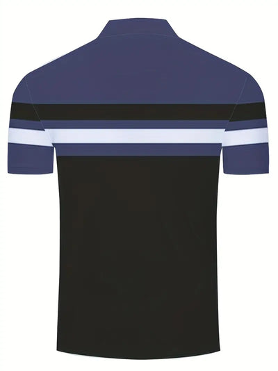 Lynn® | Casual, Trendy Striped Pattern Short-Sleeved Shirt For Men