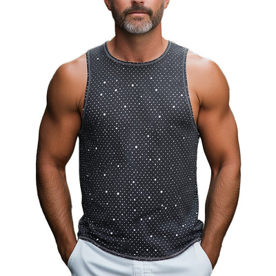 Monty | Men'S Summer Fashion Polka Dot Printed Cotton Tank Top