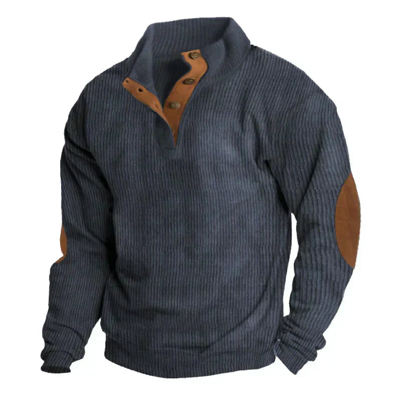 Jaden® | Men's ribbed sweater with button closure
