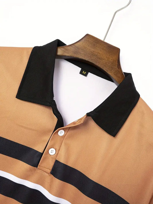 Loy® | Regular-Fit, Color-Blocked Golf Shirt For Spring