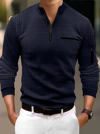 Dougal® | Casual Turtleneck Long-Sleeved Shirt With Zipper