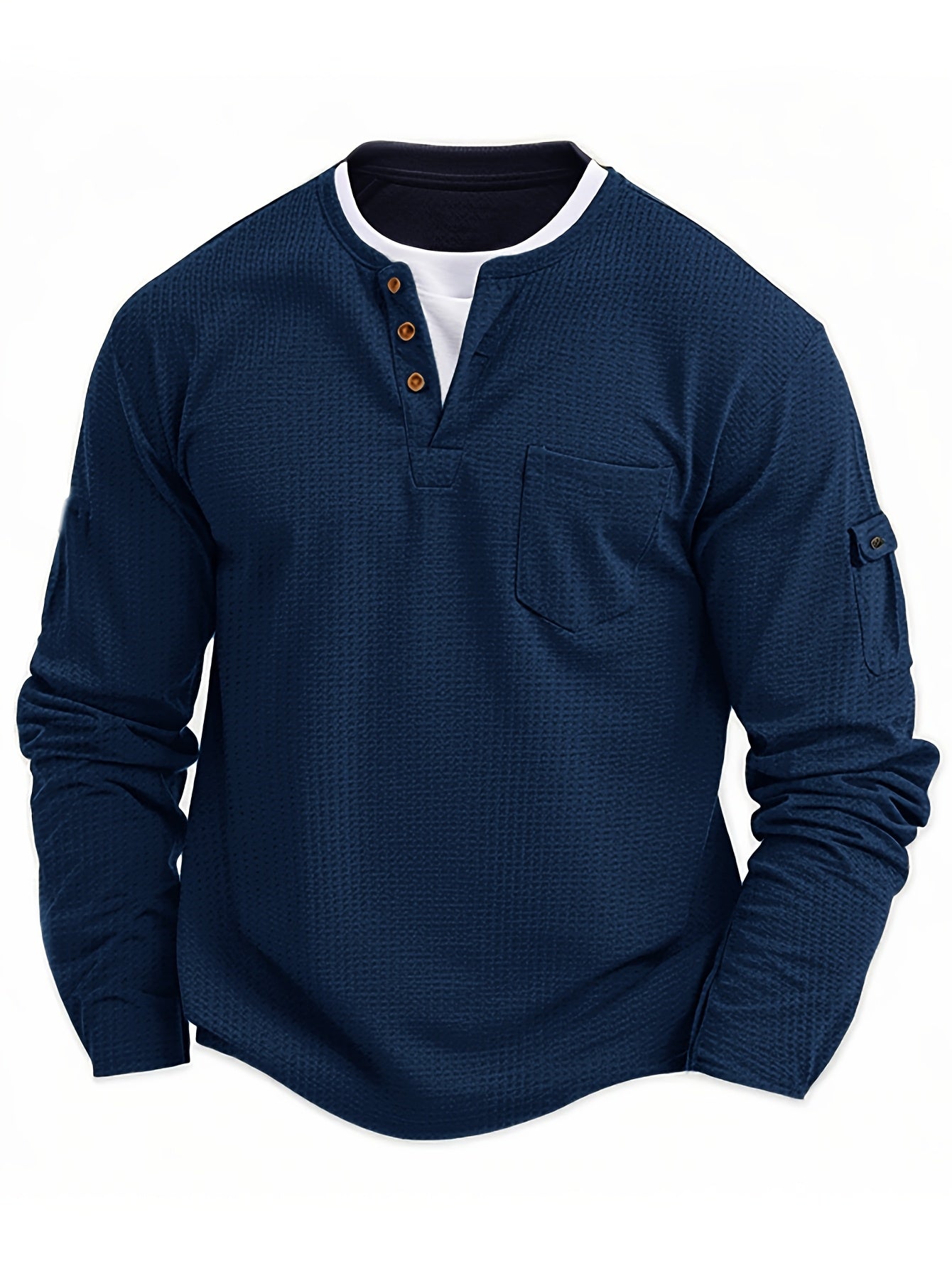 Isiah | Long-sleeved polo shirt with buttons and pocket
