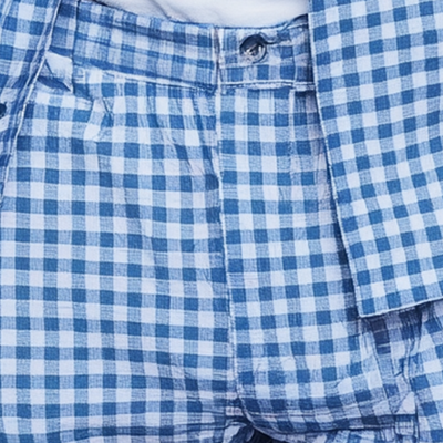 Abram | Men'S Summer Fashion Plaid Cotton And Linen Casual Shorts