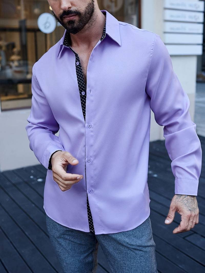 Kwan® | Color Block Long Sleeve Shirt For Men