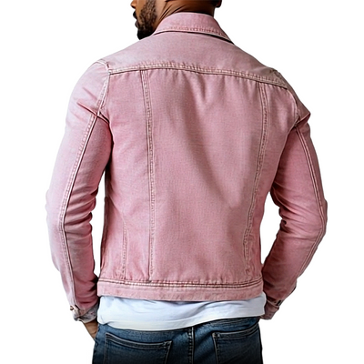 Men's Vintage Washed Lapel Multi Pocket Denim Jacket