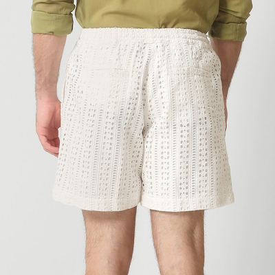 Wyatt | Men'S Summer Jacquard Hollow Lace-Up Shorts
