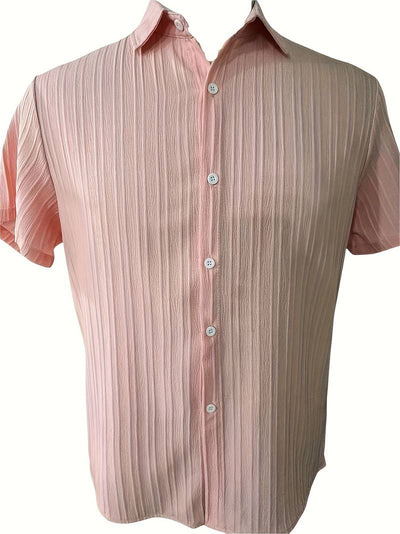 Yago® | Ribbed Short-Sleeved Blouse With Button Placket