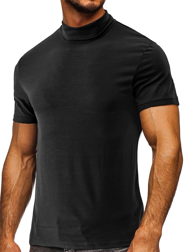 Lucian® | Casual Short Sleeve Turtleneck T-Shirt