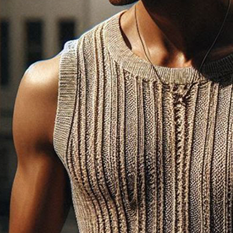 Ralph | Men'S Summer Basic Knitted Striped Tank Top