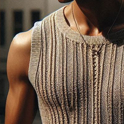 Ralph | Men'S Summer Basic Knitted Striped Tank Top
