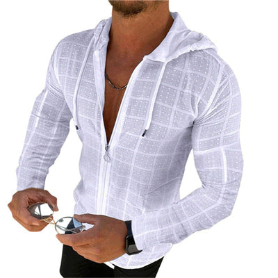 Kade® | Casual Long-Sleeved Men'S Shirt With Hood And Zip