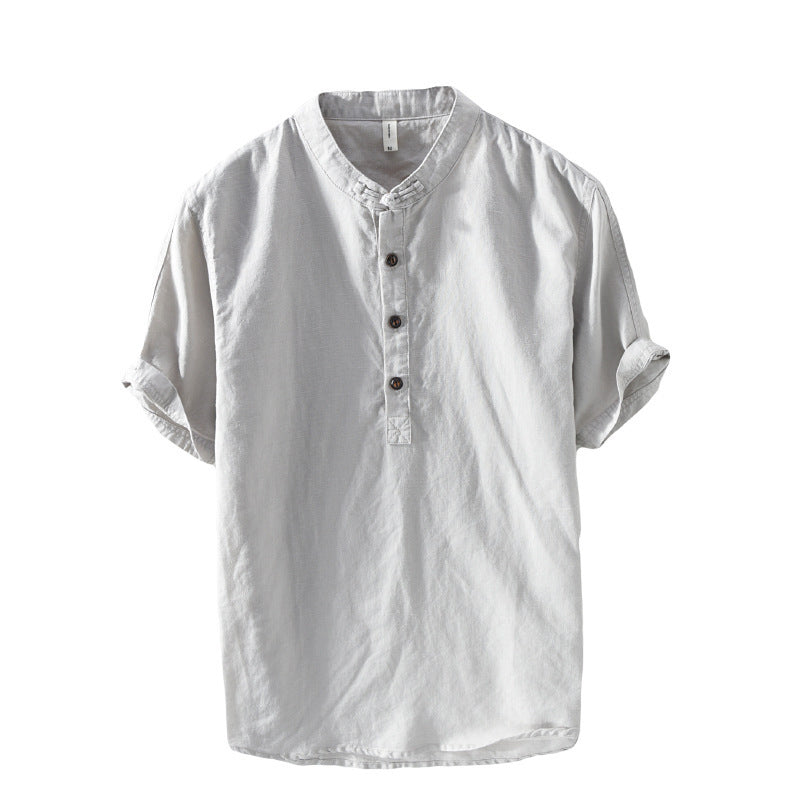 Kahlo® | Men'S Summer Chinoiserie Linen Shirt With Buttons