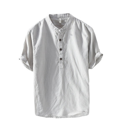 Kahlo® | Men'S Summer Chinoiserie Linen Shirt With Buttons