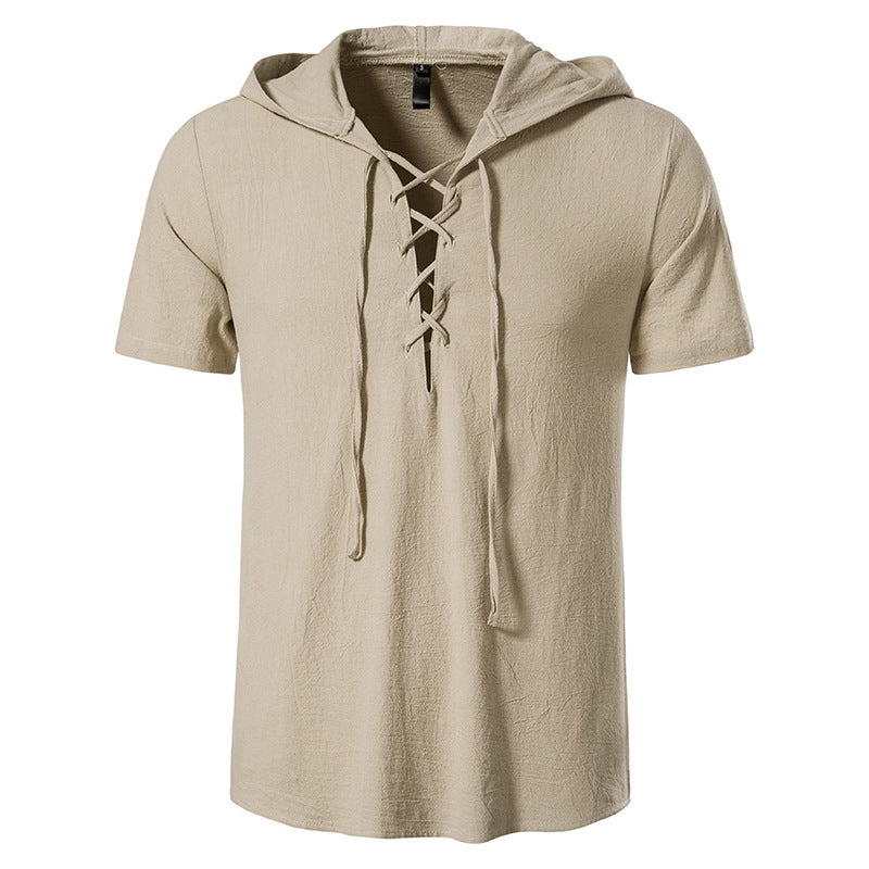 Johnathan® | Solid Color T-Shirt With Drawstring And Hood