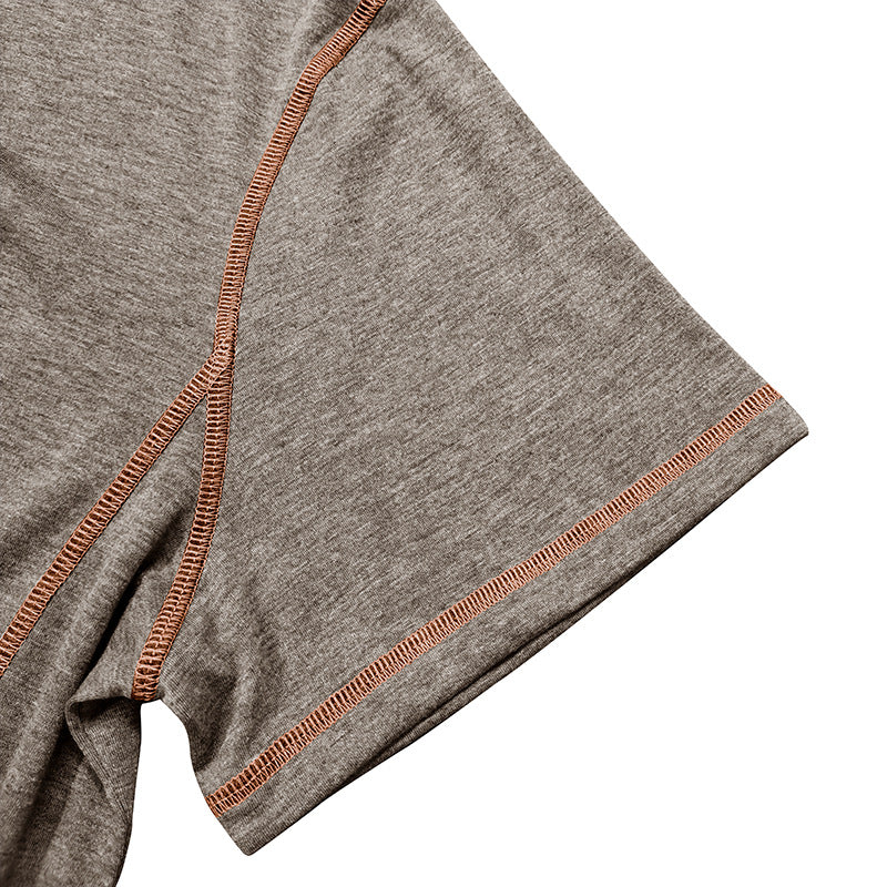 Gustavo | Men'S Spring And Summer Fashion Casual Cotton Blended Henley Collar Slim Short Sleeve T-Shirt