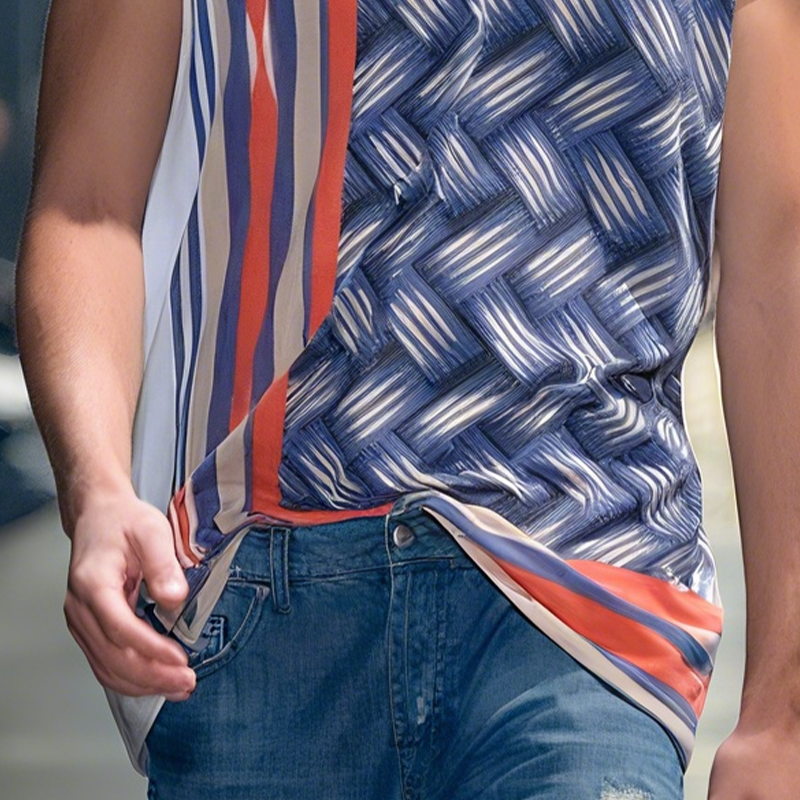 Cristian | Men'S Spring And Summer Fashion Casual Chiffon Printed Round Neck Tank Top