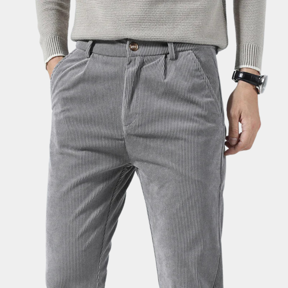 Ibraheem® | Ribbed Trousers For Men