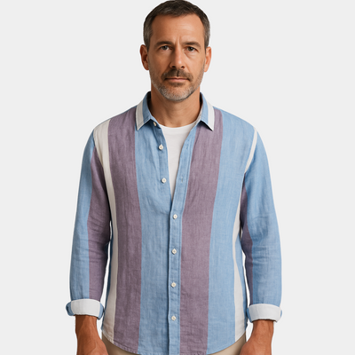 Chad® | Lightweight Linen Shirt With Stripes