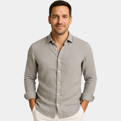 Lazar® | Elegant Cotton And Linen Shirt