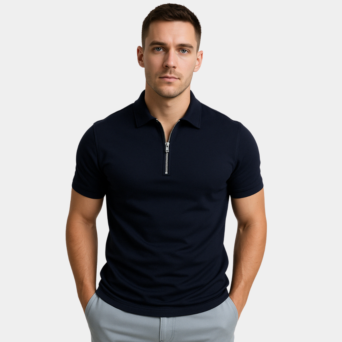 Lucas | MODERN POLO SHIRT WITH MID-ZIP