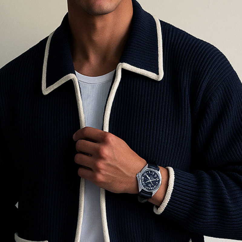 Men's Retro Casal Cablenitipper Sweater Cardigan