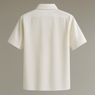 Timothy | Men'S Summer Fashion Embroidery Textured Fabric Short Sleeve Shirt