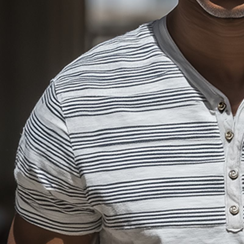 Newton | Men'S Summer Fashion Striped Patch Short Sleeve T-Shirt