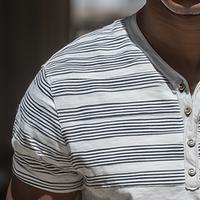 Newton | Men'S Summer Fashion Striped Patch Short Sleeve T-Shirt