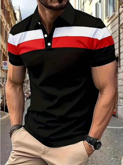 Lula® | Casual Men'S Short Sleeve Shirt With Color Block Design