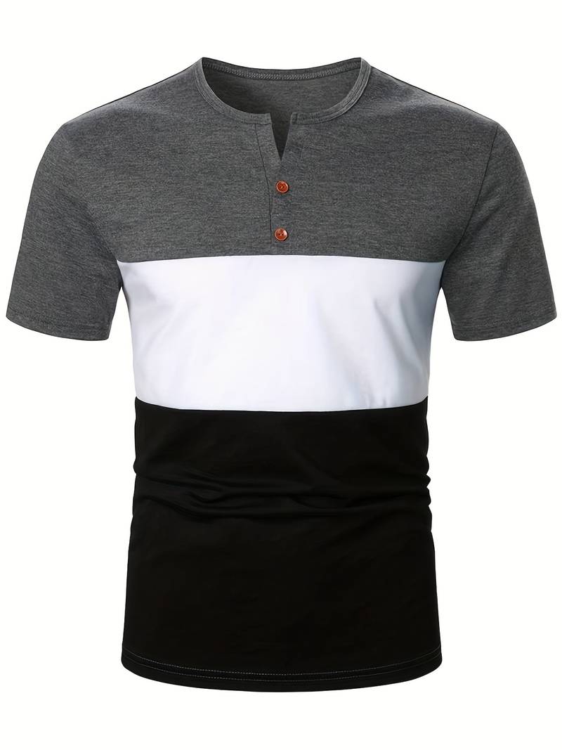 Lucia® | T-Shirt With Different Color Blocks For Men