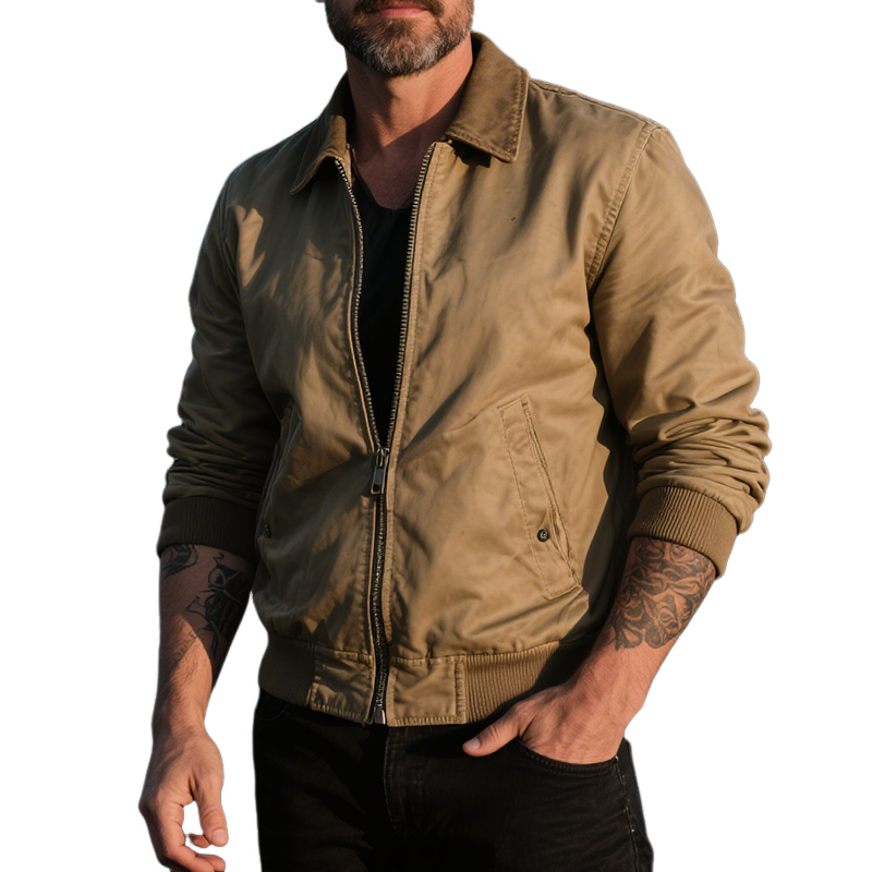 Christopher | Men'S Retro Casual Wilderness Washed Short Lapel Jacket