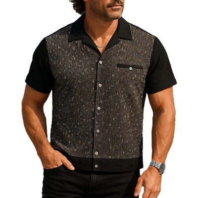 Emilio | Men'S Summer Fashion Textured Fabric Short Sleeve Shirt